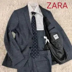 ZARA ザラ セットアップ スーツ ネイビー スリム 秋冬 M相当