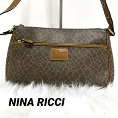 【NINA RICCI】ショルダーバッグ ブラウン ジラフ アニマル柄