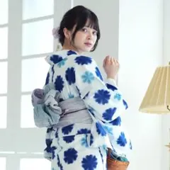 utatane 有松絞り 浴衣3点セット(F) 雪花 白系