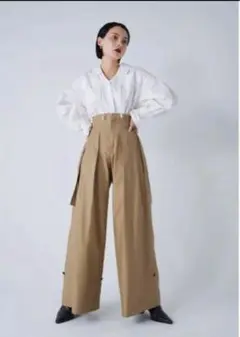 Sheer SR ドレスワイドパンツ　dress wide pants ベージュ