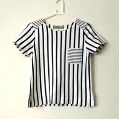 ユナイテッド・アローズ 半袖Tシャツ　ストライプ×ボーダー