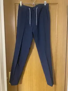 ネイビー スラックス バックポケット付き