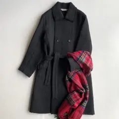 難あり プランテーション Plantation ウール ロングコート すみ黒