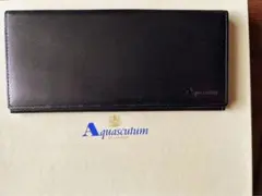Aquascutum アクアスキュータム　ブラックレザー 長財布