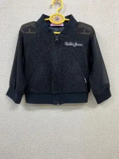 シスタージェニィ 刺繍ロゴ シアーレースフルジップブルゾン