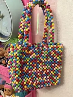 ♡カラフルビーズ ハンドバッグ 小型♡