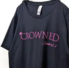 ベラキャンバス グラウンド イザヤ62:3 ロゴ Tシャツ ブラック黒 古着