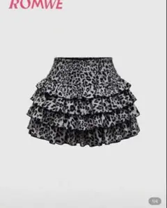 SHEIN ROMWE レオパード柄 フレアミニスカート