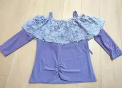 〚社交ダンス〛薄紫色フリル付きレッスンウェア