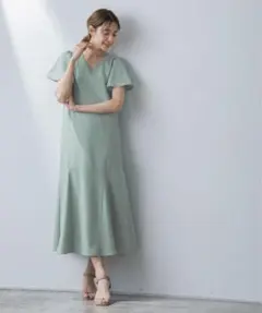 ピエロ★フレアスリーブワンピース マーメイド ミント