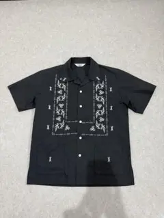 CALEE 半袖 キューバシャツ ブラック Lサイズ