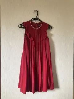 値下げ★JILL STUART 赤 プリーツドレス S