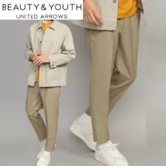 BEAUTY&YOUTHトロピカル1PワイドテーパードアンクルパンツXLベージュ