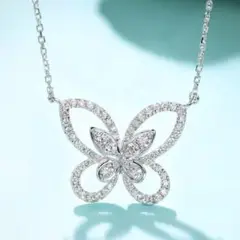 新品 蝶々 バタフライ ネックレス ジルコニア