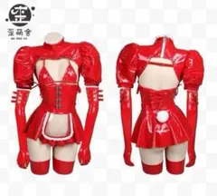値下げ コスプレ 歪萌舍 ブラック エナメル バニーガール コミケ C98 セクシーバニーガール《かわいいコスプレ8点セット》【歪萌舎