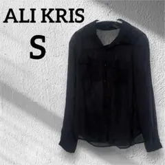 【ALI KRIS】美品✨️(S)ブラック シースルー 長袖 シャツ 羽織り