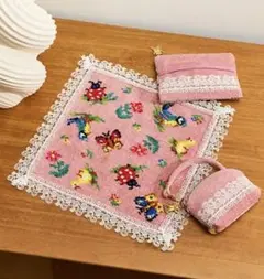 【新品】近沢レース　フェイラー　コラボ　タオルハンカチ　ハイジ　ピンク