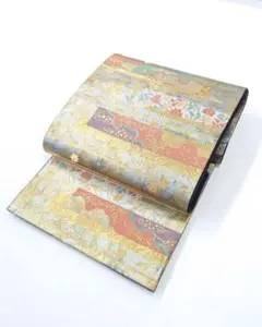 FN9946y 着物 正絹 袋帯 六通柄
