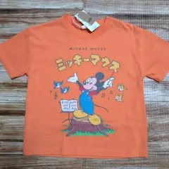 新品 未使用 ミッキー 夏 半袖 Tシャツ 男の子 オレンジ 110