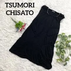希少品♪ ツモリチサト ラメ付きノースリーブ ワンピース☆ブラック