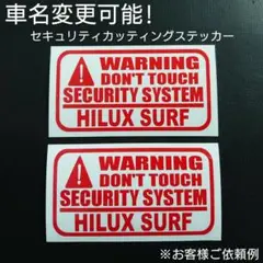 車名変更可能【セキュリティ】 カッティングステッカー 2枚セット