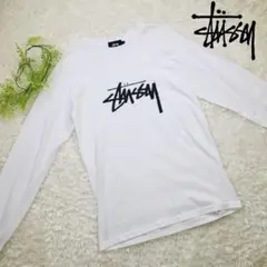 ステューシー stussy ビッグロゴ 長袖Tシャツ ロンT 長袖 白 ホワイト