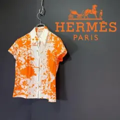 HERMES エルメス マルタン マルジェラ期 ペンキ プリント リネン シャツ