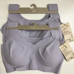 無印婦人 ハーフトップブラジャー パープル　XL　2枚