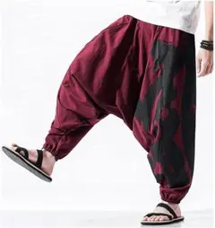 アラジンパンツ サルエルパンツ ワイドパンツ ガウチョパンツ メンズ 夏服
