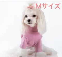 犬服 ドックウェア トップスハイネック 袖付き さくらんぼ Mサイズ ピンク