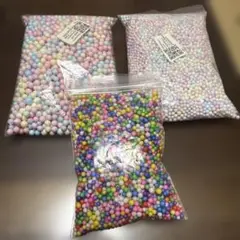 パステル ミックスカラー 発泡ビーズ 小粒大粒 3袋セット
