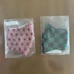布マスク2枚セット（花模様・チェック柄）
