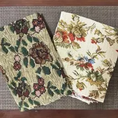 はぎれ　花柄　ゴブラン織り風　2枚セット　まとめ売り