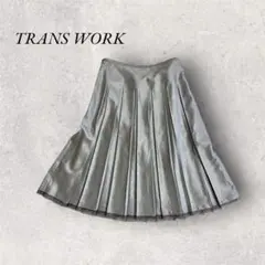 TRANS WORK❣️プリーツスカート グレー ひざ丈
