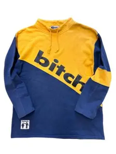 レア90年代 スケートブランド bitch モックネック 薄手スウェット M-L