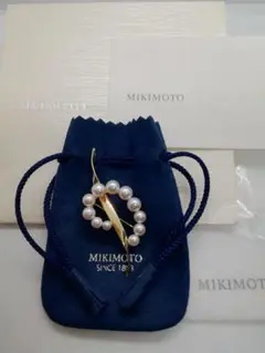 ア*ラ様 美品 MIKIMOTO ミキモト K14 パール ブローチ 愛子様着用 愛子さま23歳の品格 胸元に輝くブローチは完売品の「ミキモト