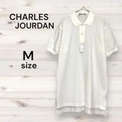 CHARLES JOURDAN Mサイズ ポロシャツ ホワイト 白 メンズシャツ