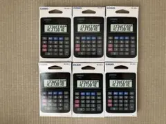 CASIO MS-6BK-N 電卓 8桁 ブラック 6個セット