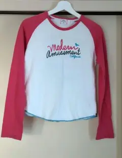 最終価格・モダンアミューズメント・ピンク・長袖Tシャツ　Ｌ