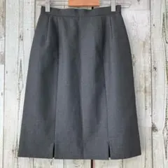 ☆ナカノヒロミチ☆日本製☆美品☆スカート ひざ丈 タイト 9号 グレー ウール混