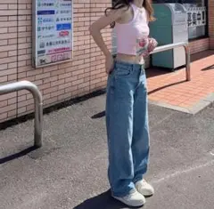 Instagramで話題！ZARA 美シルエットハイウエストマムデニムパンツ36