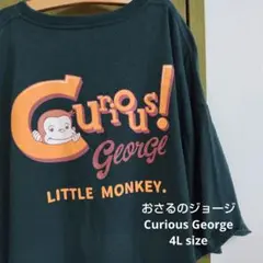 おさるのジョージ　Tシャツ　キャラクター　モスグリーン