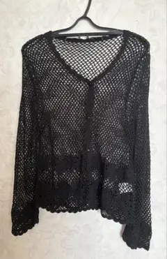 黒のネット編みカーディガンMサイズ