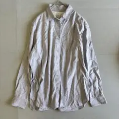【無印良品】長袖ネルシャツ　綿100% レギュラーカラー　シンプル　無地/XL