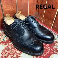 REGAL ウイングチップ　メダリオン　ブラック　25.5cmEE