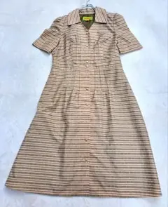 新品　ホコモモラ　半袖シャツワンピース　ストライプ柄　大きいサイズ42