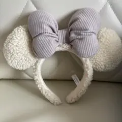 ディズニー カチューシャ　もこもこ　リボン