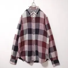 【few】　長袖　シャツ　メンズ　古着　チェック ボタンダウン ブロック　薄手