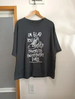 新品　チャコールグレー スニーカーTシャツ　L