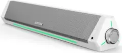 PC用 サウンドバー スピーカー ホワイト 高音質 コンパクト USB接続